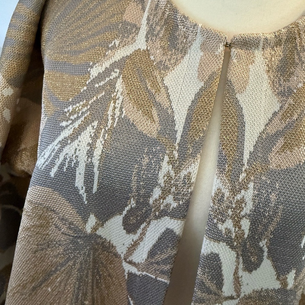 Zara Gold Slight Sparkle Oversized Duster Cardigan - Picture 6 of 11